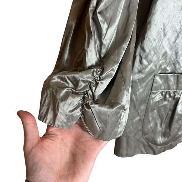 Chicos greeny metallic blazer. Chicos size 3 - Picture 4 of 8